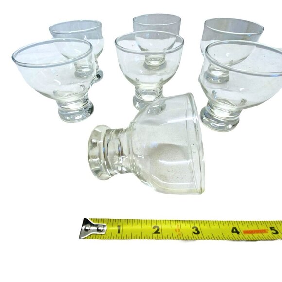 Clear Glass Dessert Cups 7PC Footed Sherbet Ice Cream Appetizer Serving Bowls - Picture 7 of 8